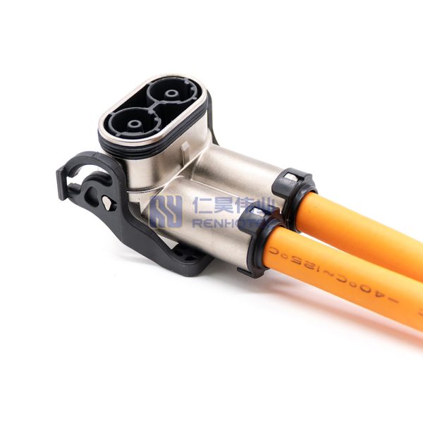 HVIL High Voltage Interlock Connector 2 Pin U Key 6mm Right Angle IP67 Metal Plug HVSL Cable - Image 5