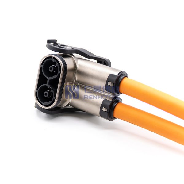 HVIL High Voltage Interlock Connector 2 Pin U Key 6mm Right Angle IP67 Metal Plug HVSL Cable - Image 4