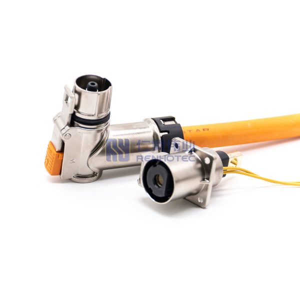 HVIL High Voltage Safety Lock Cable 1 Pin 300A Metal Right Angle Plug 12mm  95mm² 0.5M - Image 2