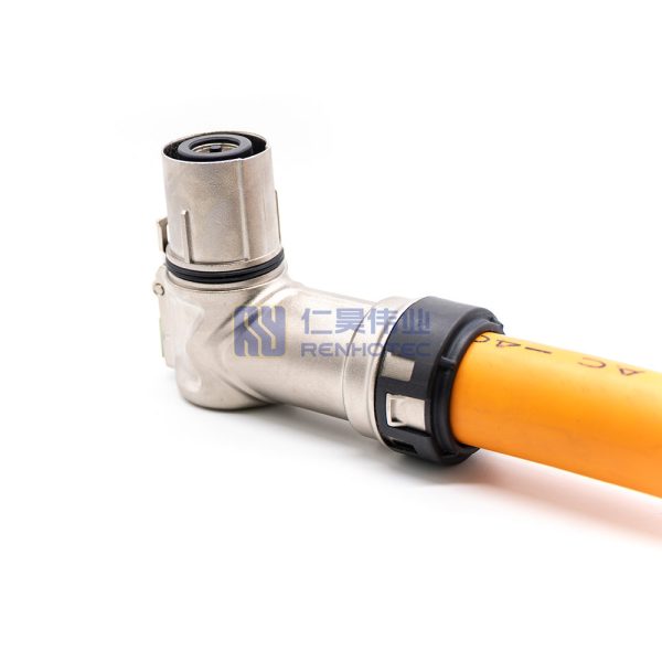HVIL High Voltage Safety Lock Cable 1 Pin 300A Metal Right Angle Plug 12mm  95mm² 0.5M - Image 5
