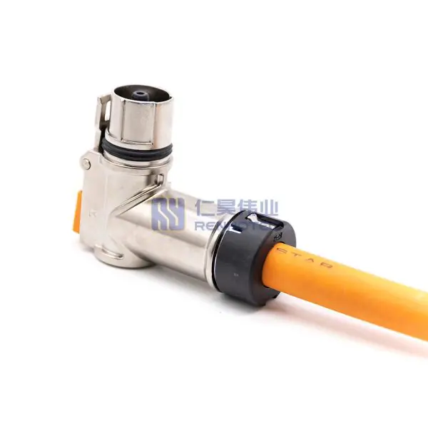 HVIL High Voltage Safety Lock Cable 12mm Right Angle 400A IP67 1 Pin Plug 0.5M 120mm² - Image 2