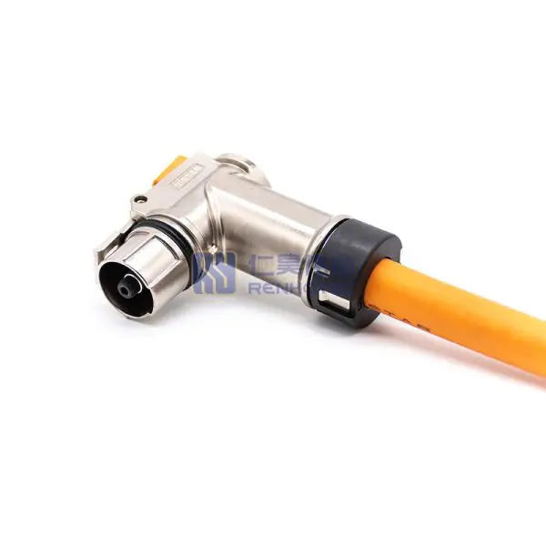 HVIL High Voltage Safety Lock Cable 12mm Right Angle 400A IP67 1 Pin Plug 0.5M 120mm² - Image 5