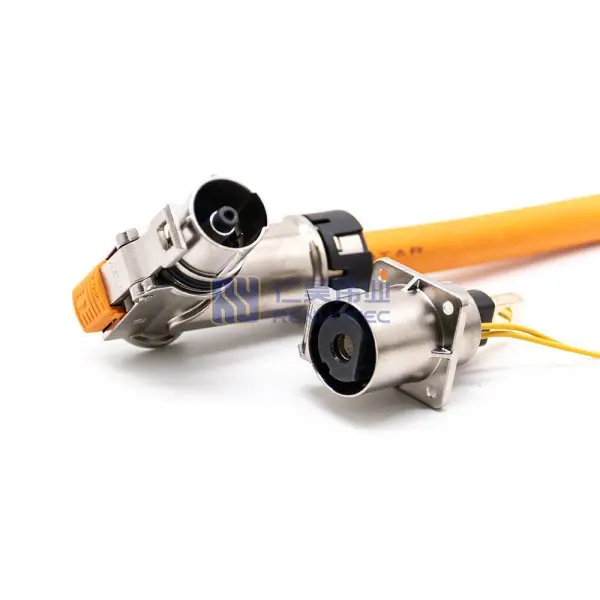 HVIL High Voltage Safety Lock Cable 12mm Right Angle 400A IP67 1 Pin Plug 0.5M 120mm² - Image 4