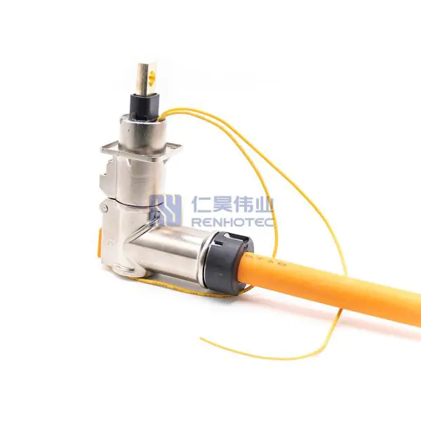 HVIL High Voltage Safety Lock Cable 12mm Right Angle 400A IP67 1 Pin Plug 0.5M 120mm² - Image 3