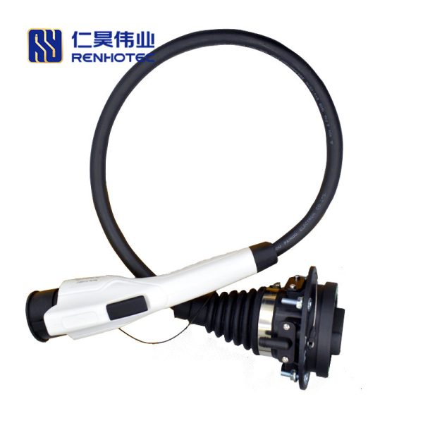 SAE J1772 Plug to IEC 62196-3 Socket 16A 250V EV Fast Charging Adapter with 0.5 Meters Cable