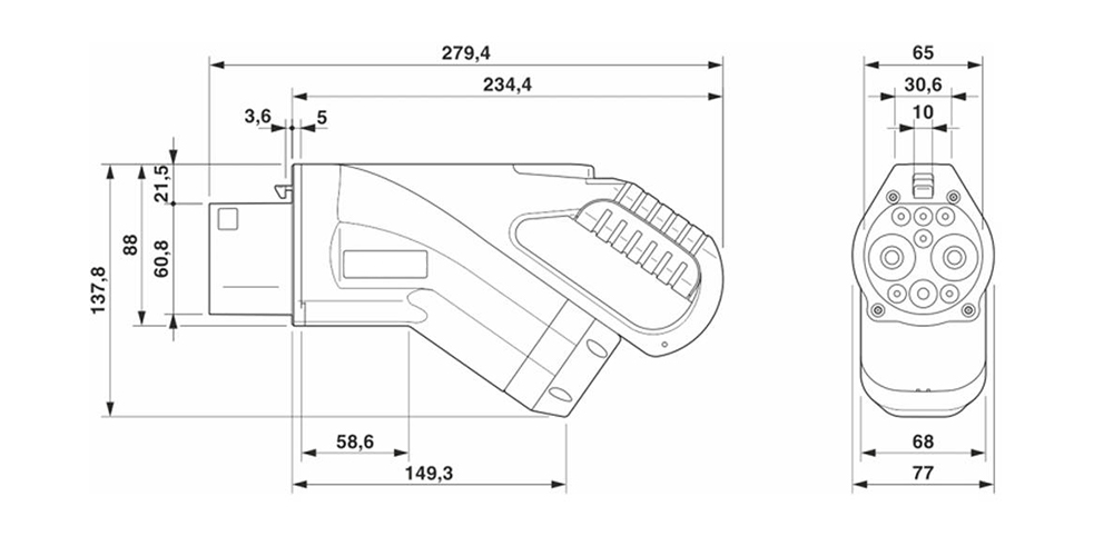 GB Standards DC Charging Connector Drawing