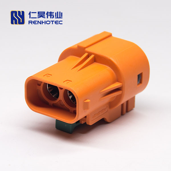 200A HVIL Socket High Voltage Interlock Connector 2Pin 8mm Plastic W/busbar  M8 Thread Hole