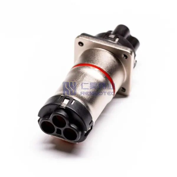 High Voltage Quick Connector 3 Pin 3.6mm 35A Straight Plug Metal Shell