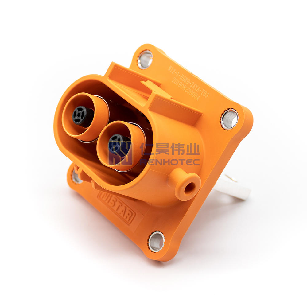 200A HVIL Socket High Voltage Interlock Connector 2Pin 8mm Plastic W/busbar  M8 Thread Hole