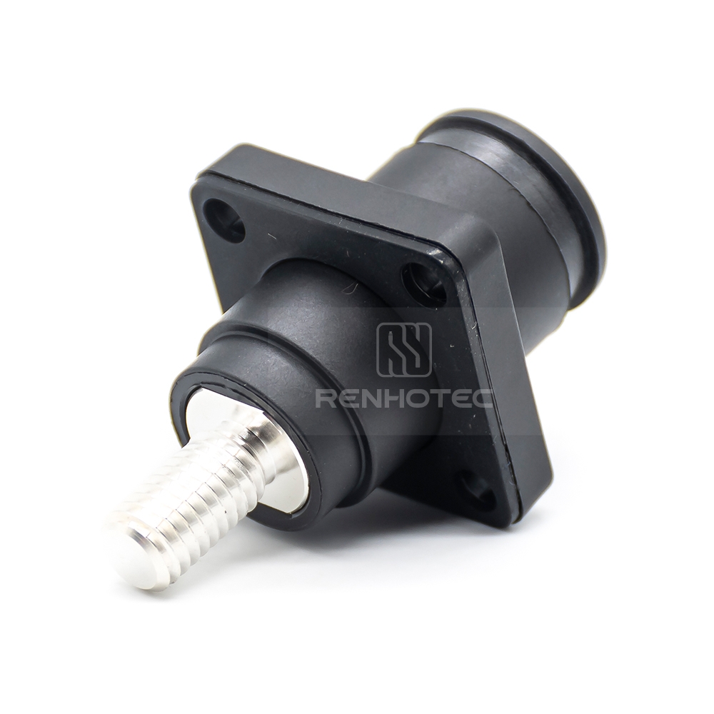 Energy Battery Storage Connector Socket Female Straight 6mm OS IP67 Black