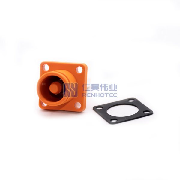 Energy Battery Storage Connector Socket Female Straight 8mm Bl IP67 Orange - Image 2