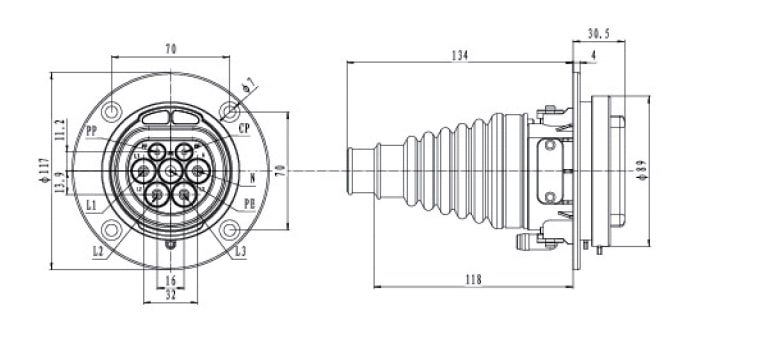 Тип 2 366648. IEC 62196 Type 2. IEC 62196-2 Тип 2. Mennekes — IEC 62196. Type 2 Mennekes чертеж.