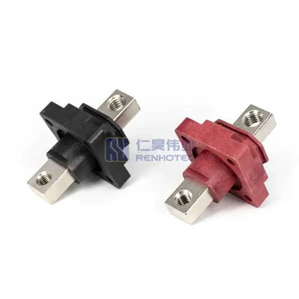 150A 4 Hole Flange Black and Red High Current Copper Terminal