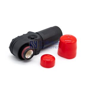 Energy Battery Storage Connector 250A Plug Right Angled 70mm2 Unshielded Cable 12mm Black