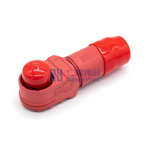 Energy Battery Storage Connector 250A Plug Right Angled 70mm2 Unshielded Cable 12mm Red - Image 2