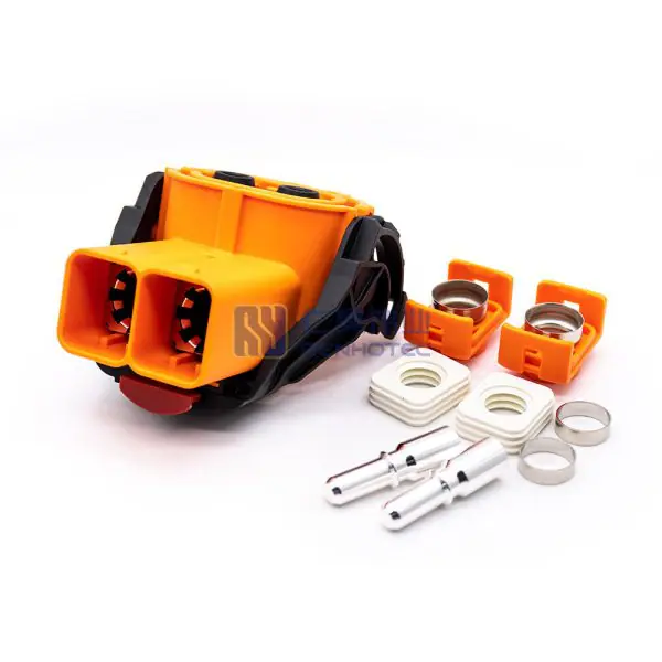 ＨＤＳ。2+2 125A Right Angle HV Plug 2Pin 25mm2 Shielded for EV Cables