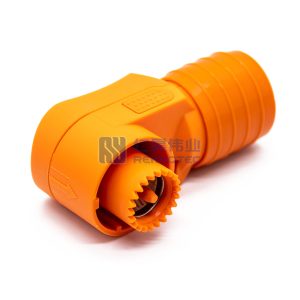 Energy Battery Storage Connector Right Angle 350A Orange 95mm2 Unshielded Cable