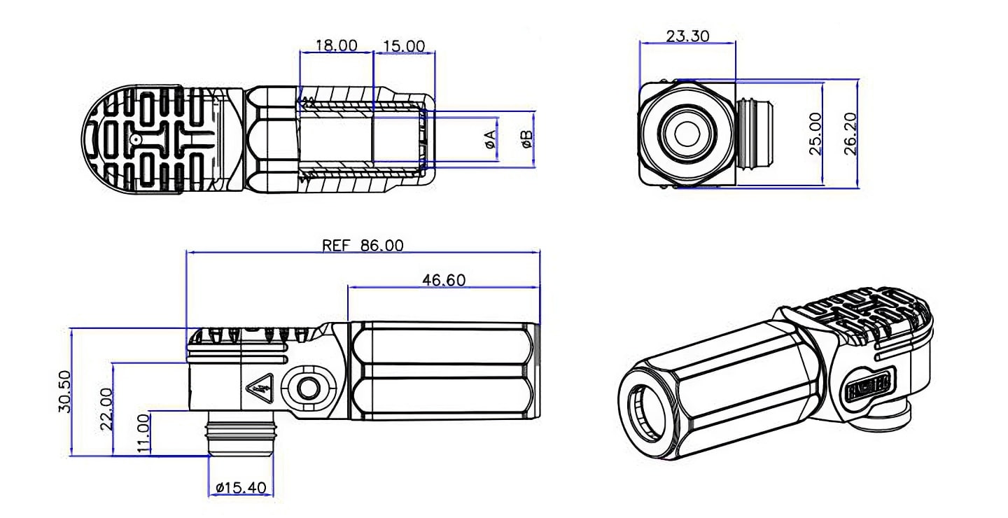 8mm energy storage connector dimesion