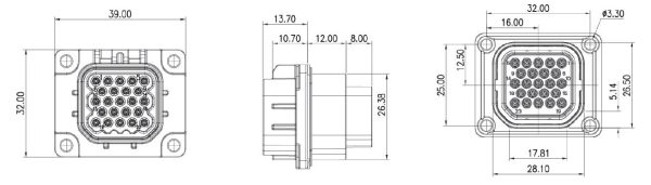 23Pin Signal Connector 5A 500V DC IP67 