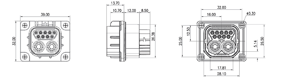 2+9Pin Hybrid Power Connector