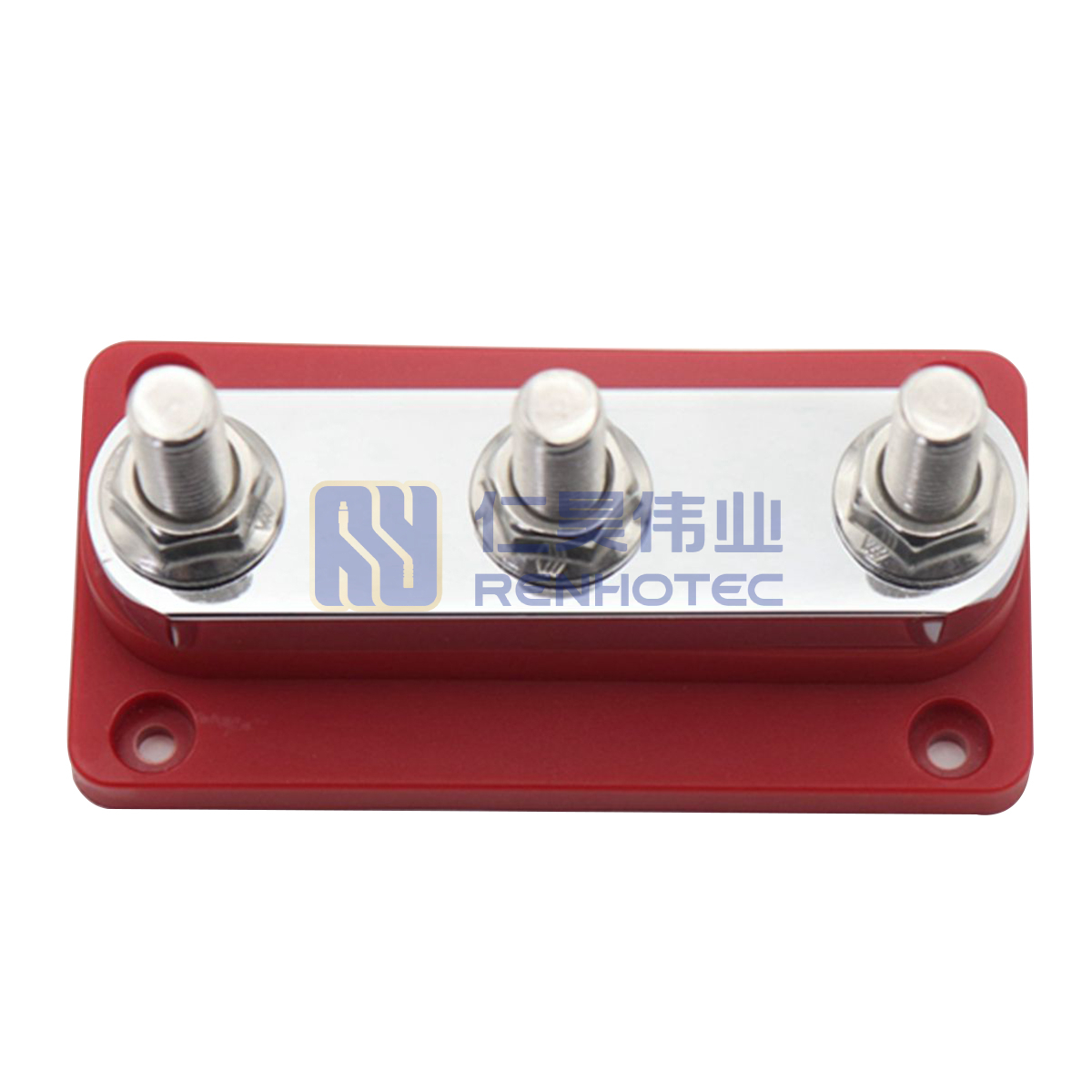 Almencla 600A Power Distribution Block - 48V DC Bus Bar With 3/8" Studs For Automotive & Marine Use
