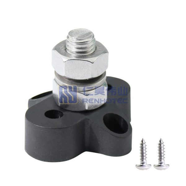 Bus Bar 3/8" Positive Single Power Junction Post Insulated Terminal Stud for Marine Automotive Car Boat