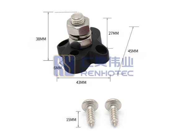 Bus Bar 3/8" Positive Single Power Junction Post Insulated Terminal Stud for Marine Automotive Car Boat - Image 5