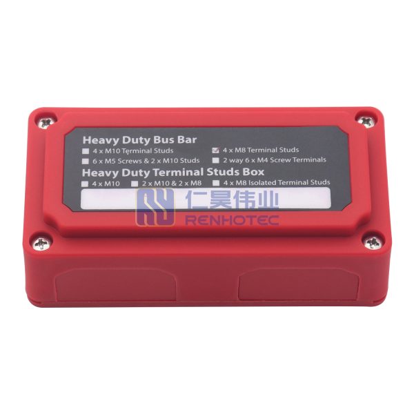 300A Bus Bar Heavy Duty Battery Terminal Distribution Block Bus Barbox with 4 x 5/16"(M8) Terminal Studs for Car Marine RV Truck - Image 5