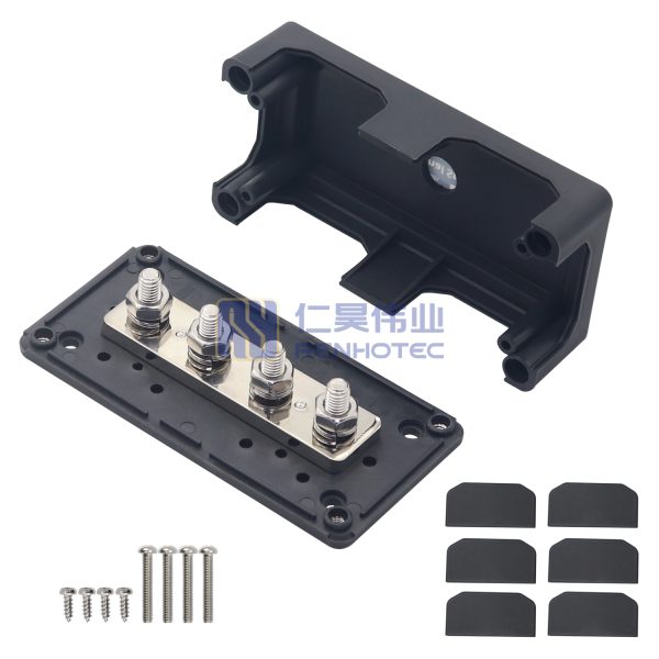 300A Bus Bar Heavy Duty Battery Terminal Distribution Block Bus Barbox with 4 x 5/16"(M8) Terminal Studs for Car Marine RV Truck - Image 6