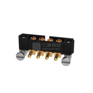 4 Pos 4.00mm Power M80 Male Socket Right Angle Rectangular Connector