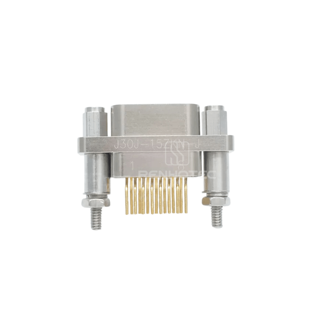 J30J(MIL-DTL-83513 / MDM) Metal Shell 15pin Straight PCB Micro-D MIL-Spec Female Connector, 1.27x2.54mm Grid