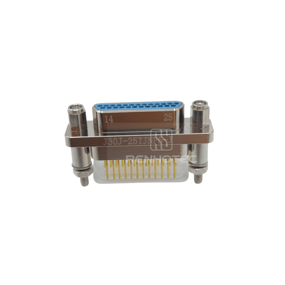 J30J(MIL-DTL-83513 / MDM) Metal Shell 25pin Straight PCB Micro-D MIL-Spec Male Connector with P5 Jackpost, 1.27x2.54mm Grid