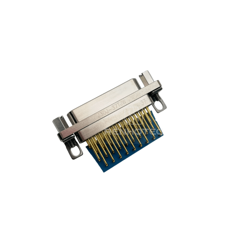 J30J(MIL-DTL-83513 / MDM) Metal Shell 37pin 90 Degree PCB Micro-D MIL-Spec Male with P7 Jackpost Connector - Image 2