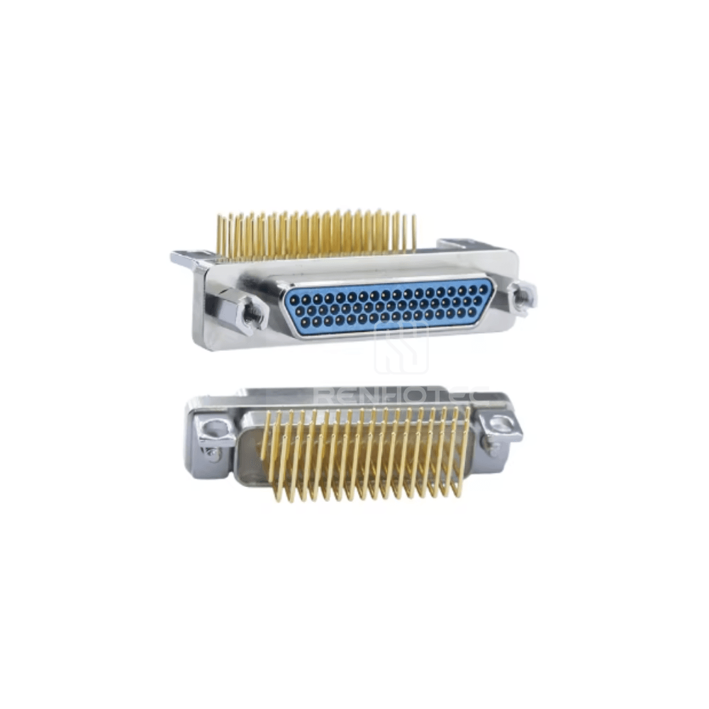 J30J(MIL-DTL-83513 / MDM) Metal Shell 51pin 90 Degree PCB Micro-D MIL-Spec Male Connector with P7 Jackpost, 1.27x2.54mm Grid