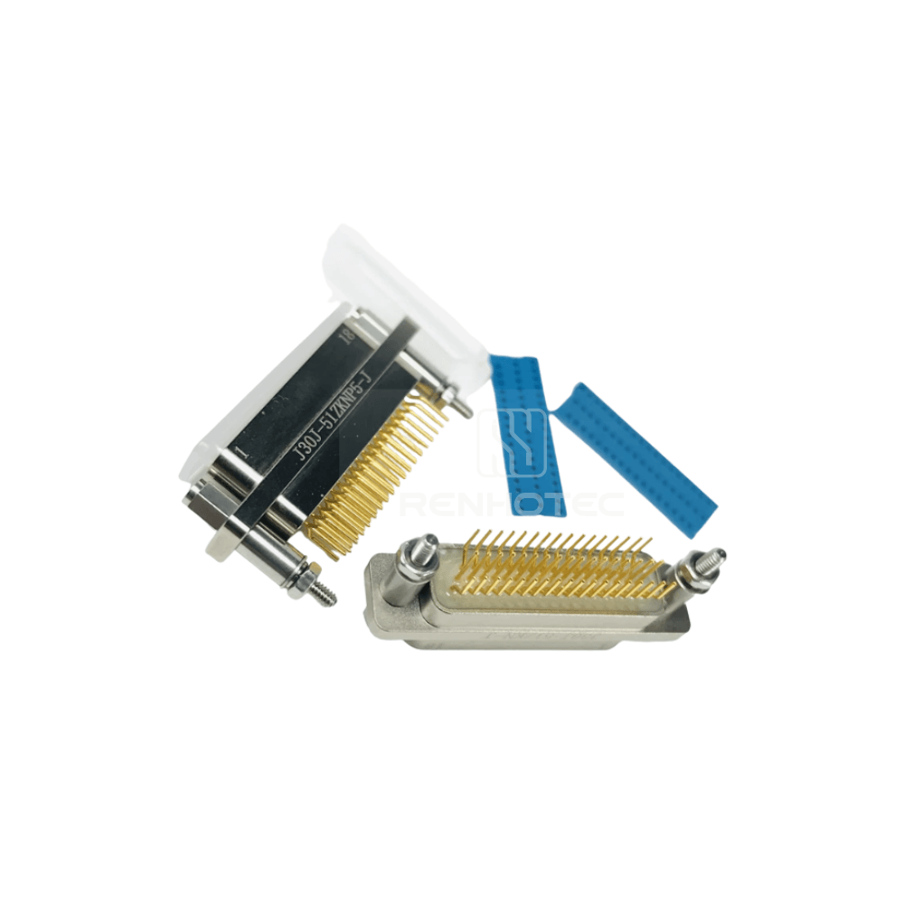 J30J(MIL-DTL-83513 / MDM) Metal Shell 51pin Straight PCB Micro-D MIL-Spec Female Connector with P7 Jackpost, 1.27x2.54mm Grid