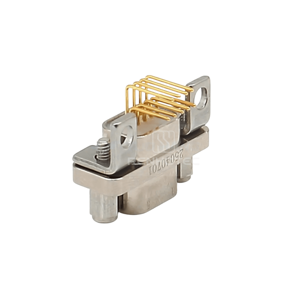J30J(MIL-DTL-83513 / MDM) Metal Shell 9pin 90 Degree PCB Micro-D MIL-Spec Female Connector with P7 Jackpost, 1.27x2.54mm Grid - Image 2