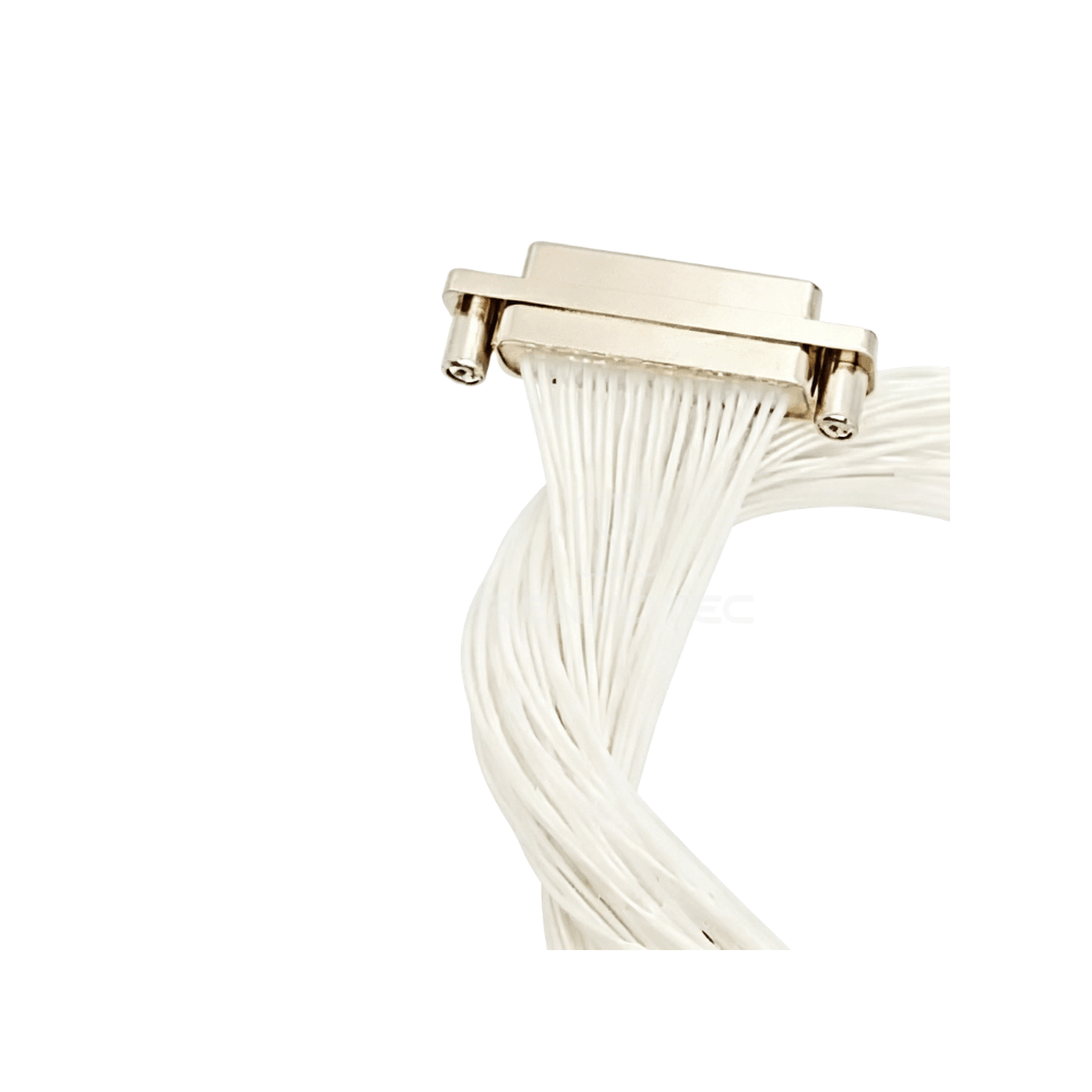 J30J Metal Shell 15pin Pre-wired Micro-D MIL-Spec Female Connector with P Jackpost, L=1M