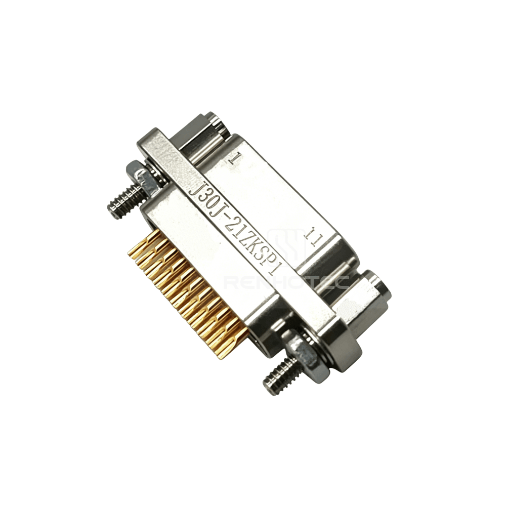 J30J Metal Shell 21pin Solder Cup Micro-D MIL-Spec Female Connector with P Jackpost
