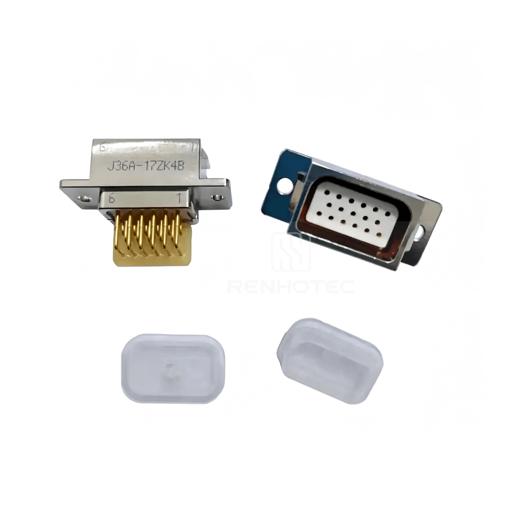 J36A Metal Shell 17pin Micro-D MIL-Spec PCB Mount Right Angled Female Socket J36A-17ZK4B