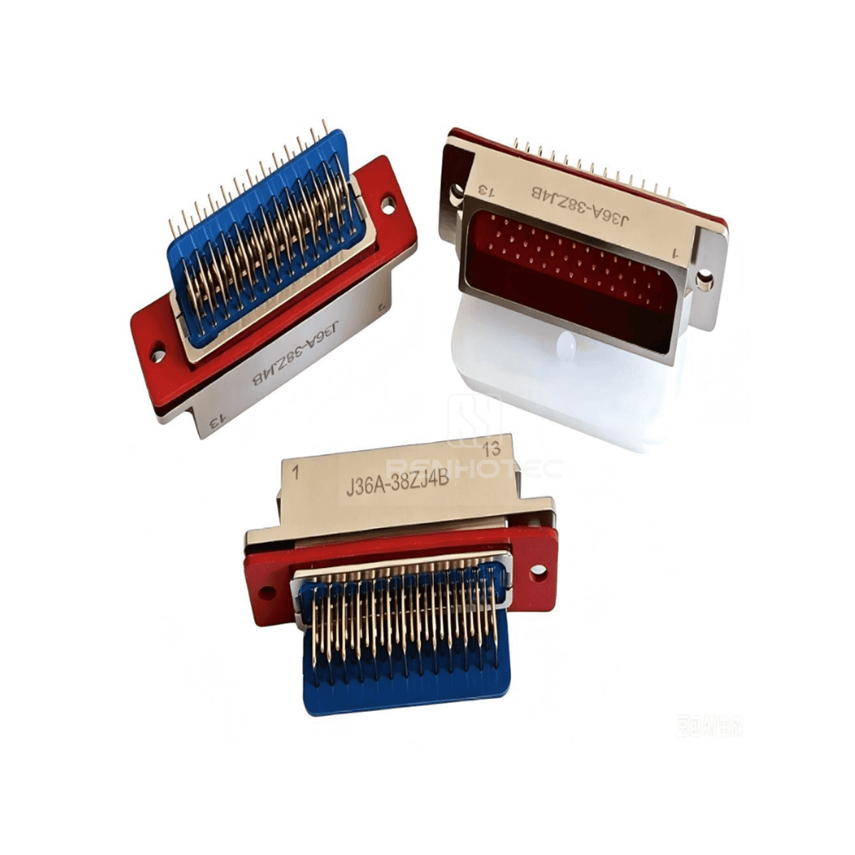 J36A Metal Shell 38pin Micro-D MIL-Spec PCB Mount Right Angled Female Socket J36A-38ZJ4B