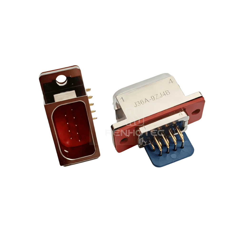 J36A Metal Shell 9pin Micro-D MIL-Spec PCB Mount Right Angled Female Socket J36A-9ZJ4B