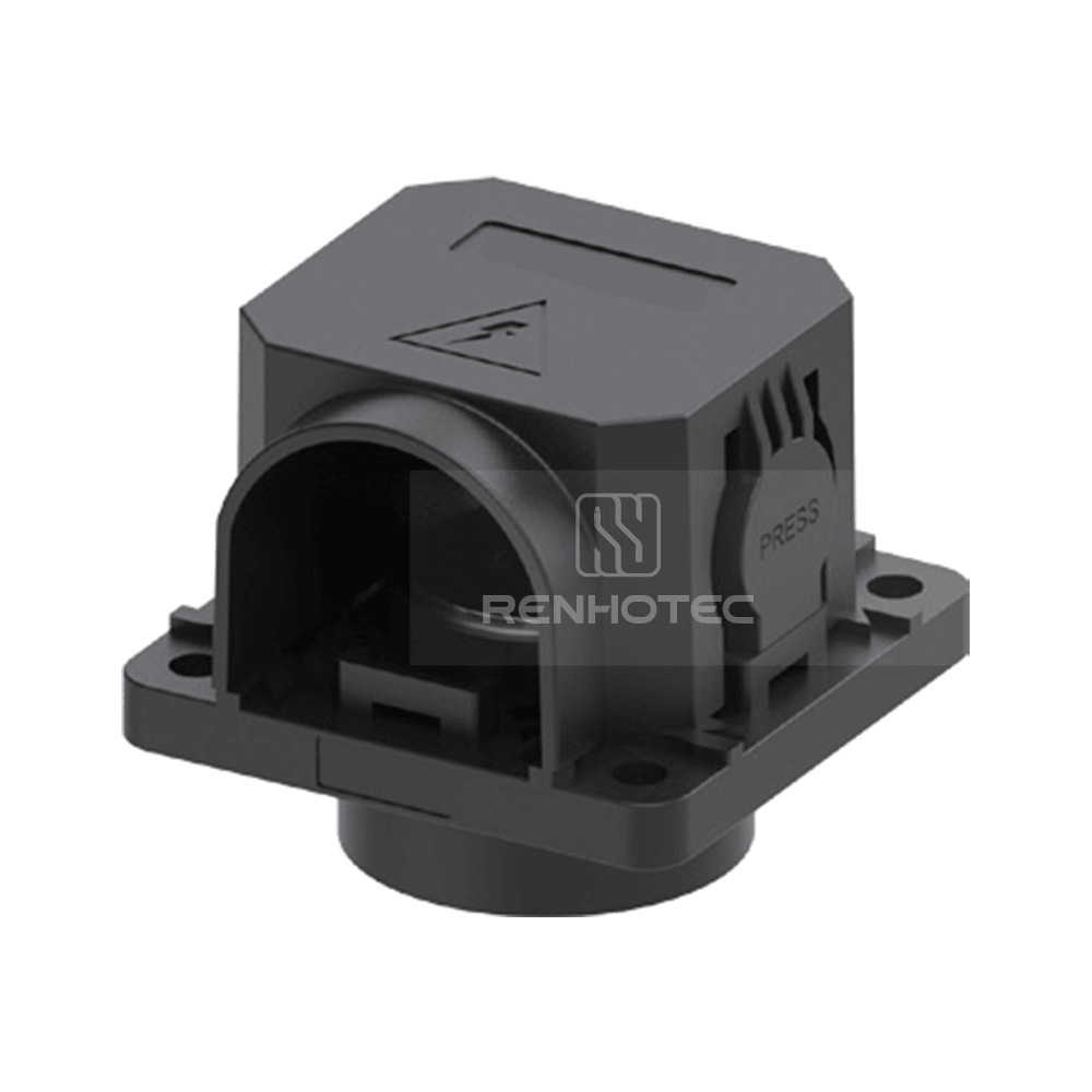 600A Feed Through Power Terminal with Single-outlet Cover, Inner Screw (M10), Red / Orange / Black