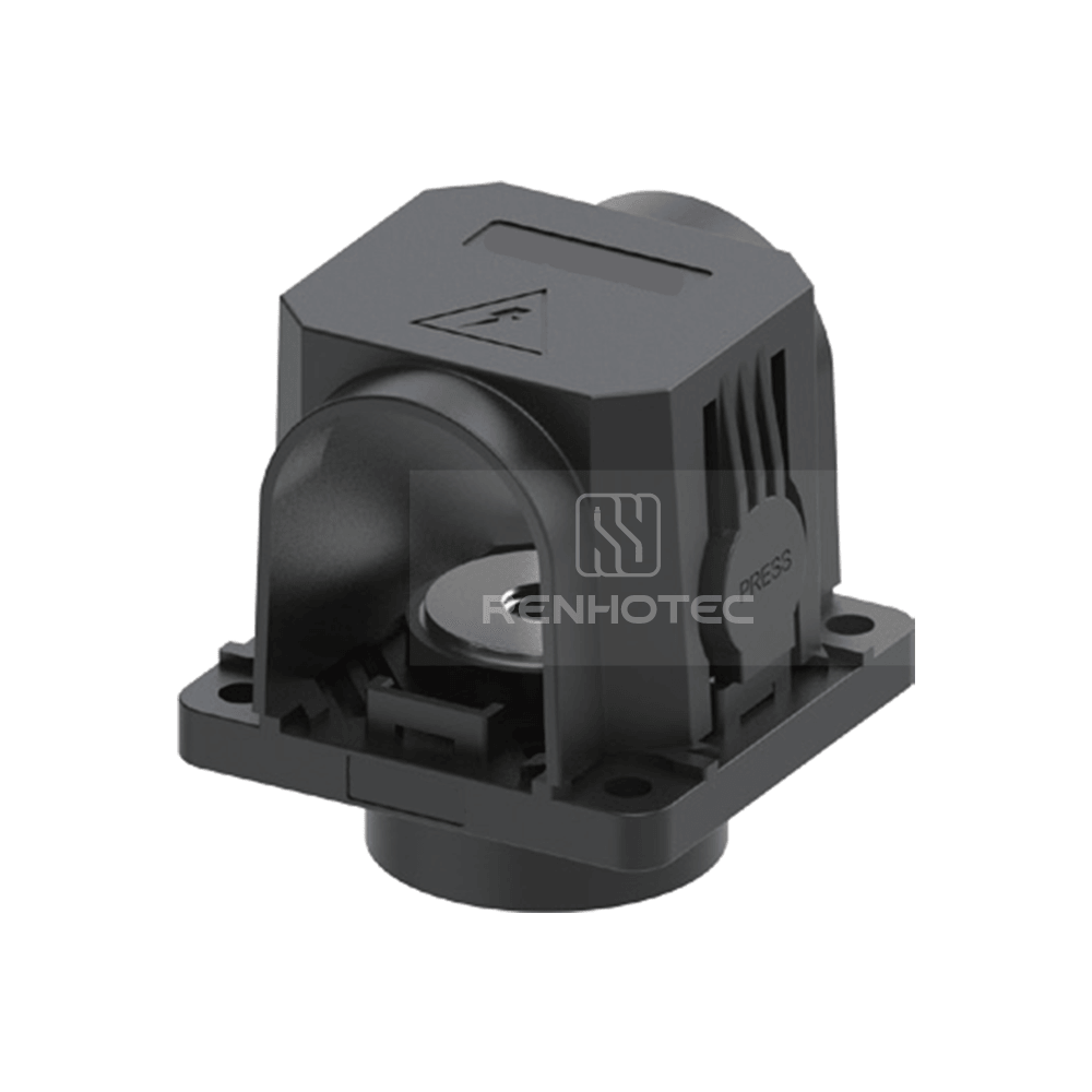 600A Feed Through Power Terminal with Double-outlet Cover, Inner Screw (M10), Red / Orange / Black