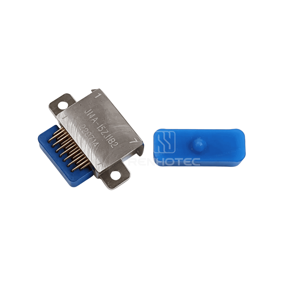 J14 Series J14A Metal Shell 15pin Micro-D MIL-Spec Male Socket, Right angle PCB mount, side Flange Mount J14A-15ZJ1B2