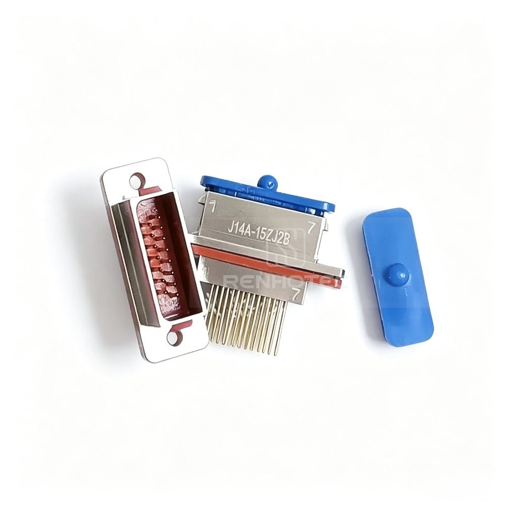 J14 Series J14A Metal Shell 15pin Micro-D MIL-Spec Male Socket, Straight PCB mount J14A-15ZJ2B