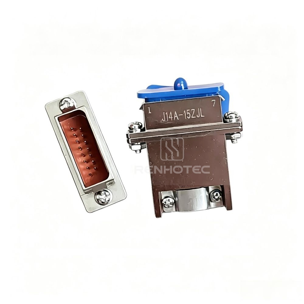 J14 Series J14A Metal Shell 15pin Rectangular Connector MIL-Spec Cable Mount Male Socket J14A-15ZJL