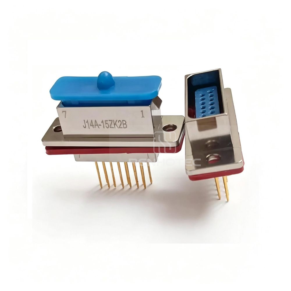 J14 Series J14A Metal Shell 15pin Rectangular Connector MIL-Spec Female Socket, Straight PCB mount J14A-15ZK2B