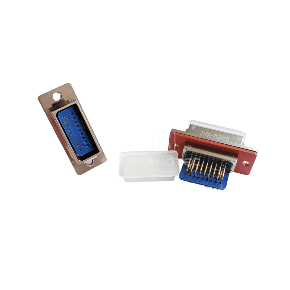 J14 Series J14A Metal Shell 20pin Micro-D MIL-Spec Female Socket, Right angle PCB mount J14A-20ZK1B