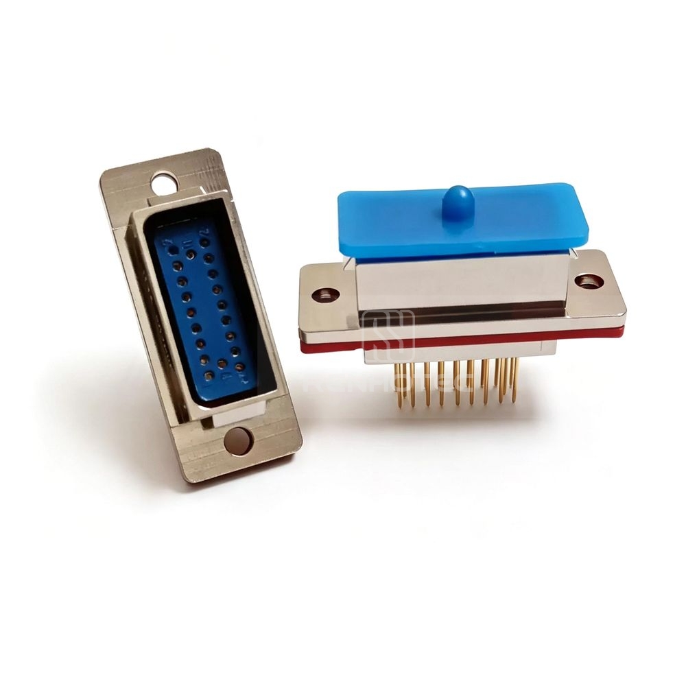J14 Series J14A Metal Shell 20pin Micro-D MIL-Spec Panel Mount Female Socket with Cable Clamp, Narrow Flange Mount J14A-20ZKB1L