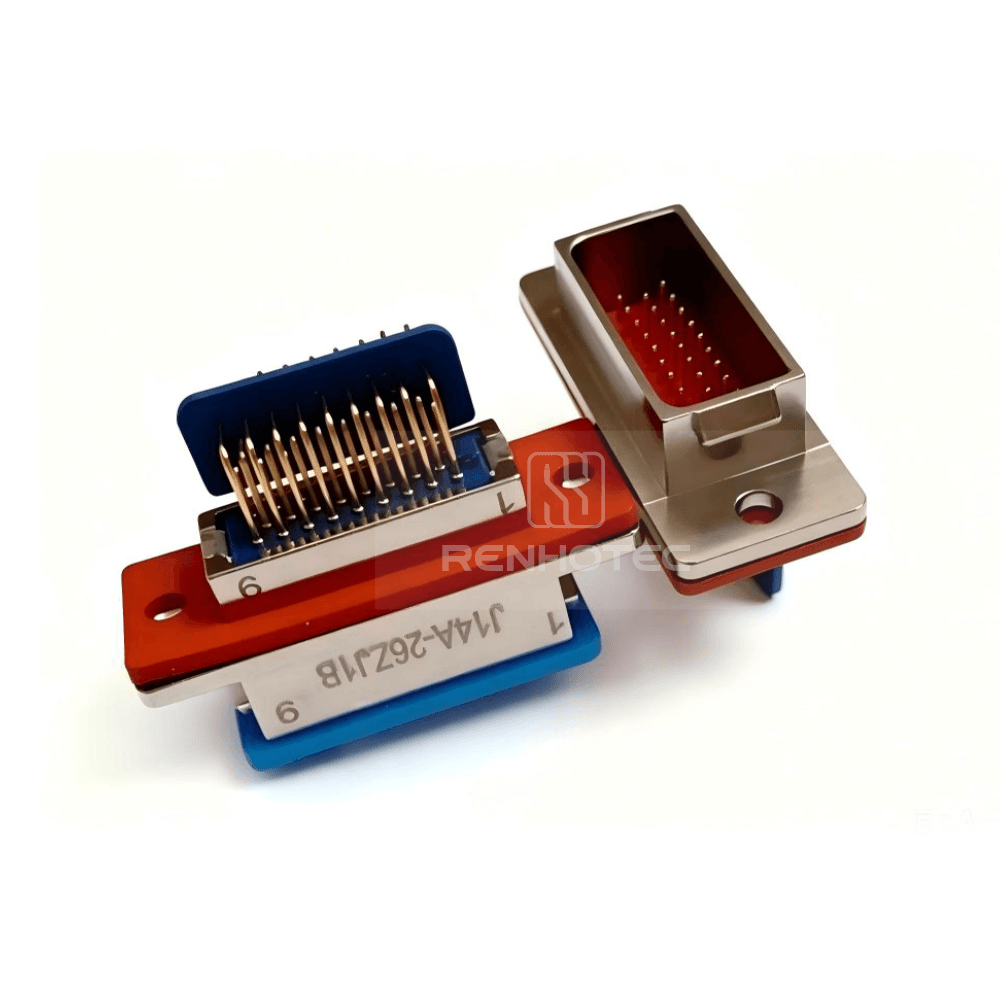 J14 Series J14A Metal Shell 26pin Micro-D MIL-Spec Male Socket, Right angle PCB mount J14A-26ZJ1B